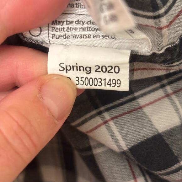 Carhartt Men’s Short Sleeve Button Down Shirt – Black White Plaid – Relaxed Fit - Picture 8 of 16